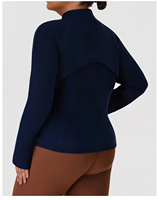 Veste de sport personnalisée de haute qualité pour femmes, style automne-hiver, col montant, pour le yoga, la remise en forme et la salle de sport, taille plus