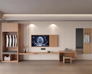 ชุดห้องนอนโรงแรมหรูหราทันสมัย เกรด E1 เตียงคิงไซส์โครงไม้จริง เฟอร์นิเจอร์ห้องพักโรงแรมสำหรับอพาร์ทเมนต์และวิลล่า - Product Image 5