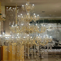 Lustre en cristal baroque européen à plusieurs bras, taille personnalisée, luminaire suspendu artistique pour grand plafond, lieu commercial