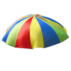 Arc-en-ciel Parachute Peluche Tentes Pliable Enfants Jouer Jeu avec Poignées Personnalisé Polyester Matériel pour Enfants Unisexe