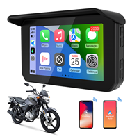 Carabc kamera sepeda motor tanpa kabel, layar navigasi GPS dengan kamera dasbor tahan air 5 inci IPX7 display otomatis untuk moto Android