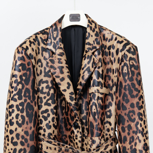 <span class=keywords><strong>Trench</strong></span> in <span class=keywords><strong>pelle</strong></span> leopardato con cintura classica da donna NAFA personalizzato - Product Image 3