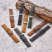 Bracelet de montre en cuir de veau véritable 22 mm, bracelet de remplacement en cuir de vachette vintage pour montre Huawei, OEM personnalisé