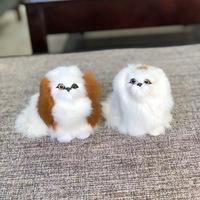 Peluche de chien Pékinois réaliste et portable avec son, jouet sonore réaliste pour chiens, cadeau, décoration de table pour l'intérieur
