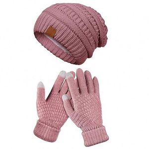 Women Men <b>Beanie</b> Winter <b>Hat</b> Set Thick Knitted Cap Touchscreen Warm Knit Texting Gloves Unisex Promotional Gift - Product Image 3