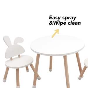 <span class=keywords><strong>Set</strong></span> di Mobili per Cameretta Bambini con Tavolo Rotondo in Legno e Sedia a Forma di Coniglio per Bambine - Product Image 5