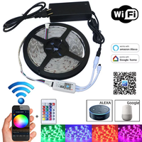 Smart led RGB bande lumière ensemble 5050 5M commande vocale musique synchronisation Siri app contrôle led ip65 étanche lumière WIFI lumière intelligente