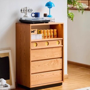 ตู้ลิ้นชักไม้เชอร์รี่ 5 ชั้น ตู้เก็บของ 68x40x112 มม. เฟอร์นิเจอร์ห้องนอน - Product Image 1