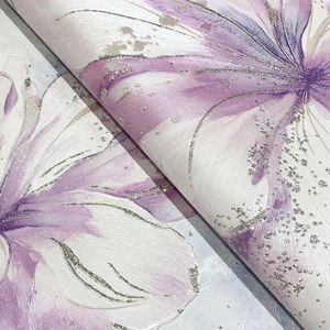 <strong>Purple</strong> Flower <strong>Wallpaper</strong>, Gold Line <strong>Marble</strong> <strong>Wallpaper</strong>, Bedroom Princess <strong>Wallpaper</strong> TV Background Wall Latest Design - Product Image 1