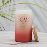 Luxus-kunden spezifische Glas kerzen für Wohnkultur Rustikales duftendes Soja wachs und ungiftige Gel wachs aroma therapie für Weihnachts ferien