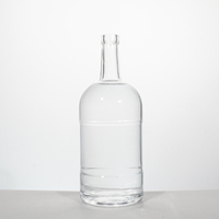 Grand contenant vide pour alcool, 1 l, 1000ml, pour alcool, pour boissons alcoolisées, Super plat, bouteille en verre, personnalisable