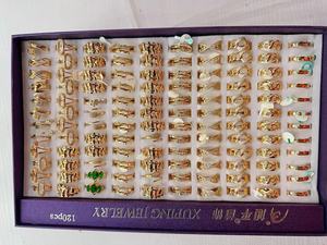 <span class=keywords><strong>Xuping</strong></span> Venta al por Mayor Precio Económico Varios Estilos Set de 120 Cajas de Anillos para Mujer Joyería Chapada en Oro con Incrustaciones de Circón y Diseño Calado - Product Image 3