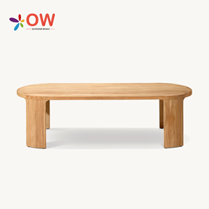 Bàn tròn ngoài trời cho khách sạn Bộ bàn ăn ngoài trời bằng gỗ Tếch đồ gỗ ngoài trời bàn khách sạn đặt bàn ghế vườn - Product Image 4