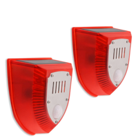 Lampu Alarm Surya Magnet Pull Wire 911M dengan Detektor Gerak, Suara Siren Keamanan 129db, Lampu Tahan Air, Lampu Strobo Alarm Surya