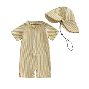 Traje <span class=keywords><strong>de</strong></span> <span class=keywords><strong>Baño</strong></span> <span class=keywords><strong>de</strong></span> Una Pieza Personalizado con Protección Solar UPF50+ <span class=keywords><strong>para</strong></span> Niños, Traje <span class=keywords><strong>de</strong></span> <span class=keywords><strong>Baño</strong></span> con Cremallera <span class=keywords><strong>para</strong></span> Bebés con Gorro y Mangas Cortas <span class=keywords><strong>para</strong></span> Niños - Product Image 2