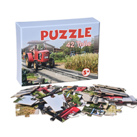 Maßgeschneiderte Lernpuzzles Hochwertiges Individuelles Design 42-Teiliges Graues Karton-Puzzle-Spiel für Kinder