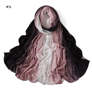 Pañuelos Hijab de punto jersey modernos y a la moda, pañuelos para la cabeza musulmanes elásticos con estampado, chales Hijab de jersey - Product Image 6