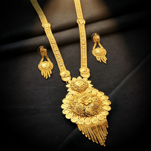 Juego de Joyería de Moda de Oro Micronizado de 14K, 18K y 24K al por Mayor, Juego de Joyería con Diseño Floral Tradicional, Juego de Joyería Larga de Latón con Oro Micronizado - Product Image 1