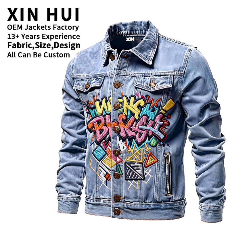 Men s Custom Printed Embroidery Jeans
