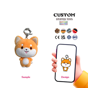 Llavero de peluche <span class=keywords><strong>Shiba</strong></span> <span class=keywords><strong>Inu</strong></span> personalizado OEM al por mayor, bonito colgante de perro de peluche para bolso, certificado CE EN71, regalo promocional, suministro a granel - Product Image 1