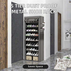 Cross Border Best Selling 5 Tier Dust Proof Metal Floor Type <b>Space</b> <b>Saving</b> <b>Shoe</b> Rack Modern Minimalist Entryway Home <b>Storage</b> - Product Image 2