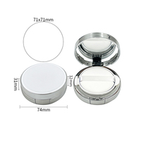En stock – Boîte à coussin d'air ronde de 15 g, vide, avec miroir, en plastique, pour cosmétiques, avec éponges et houppettes