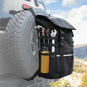 Large Capacity Multi-Pockets Backpack Spare Tire Bag for Jeep Wrangler