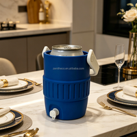 Glacière en plastique écologique de 12 oz avec robinet, paille et poignée de transport pour boissons chaudes/froides