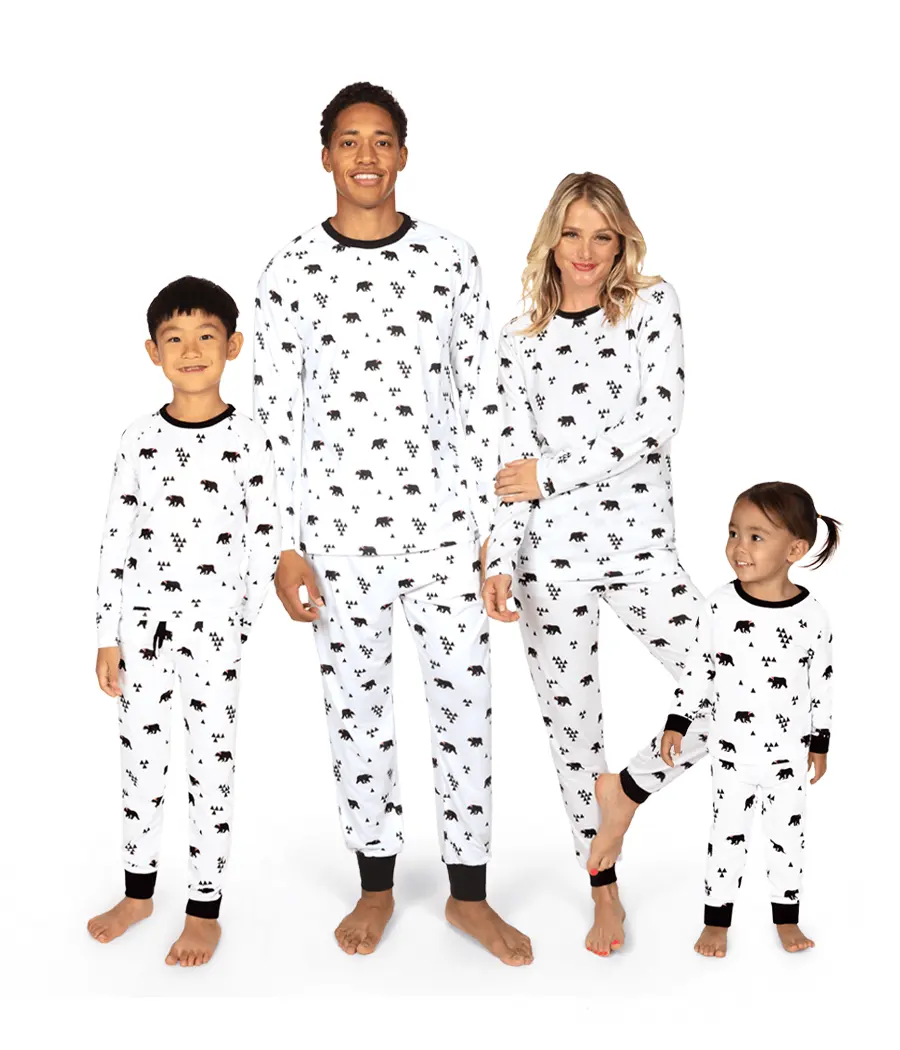 Set di famiglia di uomini del pigiama di natale di buona qualità che abbinano il pigiama del bambino adulto della famiglia di natale pigiama modello carino personalizzato all'ingrosso