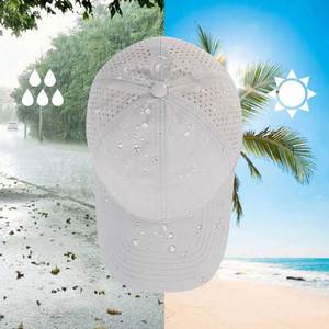 ผู้ผลิตขายส่ง หมวกเบสบอลไนลอนแบบแห้งเร็ว ตัดด้วยเลเซอร์ สำหรับทุกเพศทุกวัย 6 แผง ผ้าใบกันน้ำ สปอร์ต ทางการ ตกแต่งด้วยโลหะ - Product Image 4