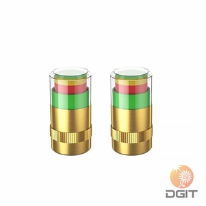 Capuchon de valve indicateur de pression des pneus 3 couleurs en gros avec noyau en laiton, fenêtre PC transparente et joint d'étanchéité pour voitures et SUV - Product Image 1