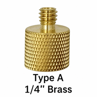 Adaptateur de montage fileté en laiton usiné CNC pour pièces de caméra, vis de conversion pour support de microphone et trépied, métal, conversion 1/4 ou 3/8