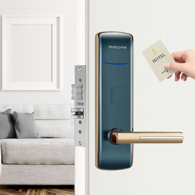 Electronic Key Card Reader Door Smart Lock for Hotel/Apartment with Free Software