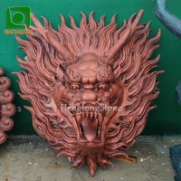 Statue de tête de Dragon d'eau en fibre de verre Style chinois, Statue de tête d'animal en résine