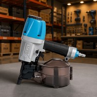 Cloueur pneumatique industriel CN65 compatible TOUA pour clous en bobine plastifiés et en fil de fer, mode de tir réglable, pour la construction en bois, OEM