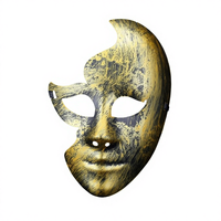 Masque vénitien d'Halloween, masque de fête de mascarade vintage, accessoire romain antique, masque demi-visage sculpté antique pour adultes et enfants