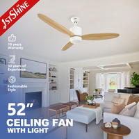 Ventilateur de plafond 1stshine avec télécommande, pales en bois massif de 52 pouces, design innovant, durable, idéal pour la décoration intérieure, excellent vendeur, directement de l'usine