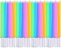 Bougies coniques colorées sans fumée, vente en gros, usine, nouvel autocollant, petits gâteaux, bougies arc-en-ciel, joyeux anniversaire, bougies en spirale