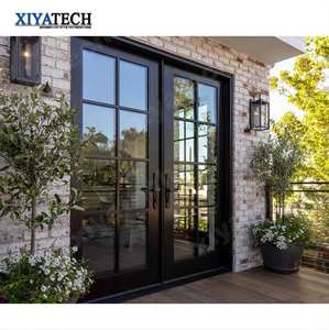 XIYATECH étanche ouragan Impact rupture thermique avant Double verre aluminium porte française articulée porte à battant extérieure - Product Image 1