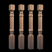 2023 piliers en bois massif et balustre escaliers de luxe bois décoratif sculpté grande colonne bois romain Newel poste colonne pleine ou demi