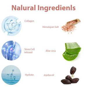 Gommage corporel exfoliant au sel de l'Himalaya, collagène et cellules souches, pour un nettoyage en profondeur, estompe les cicatrices d'acné et les rides, hydrate, soin spa - Product Image 3