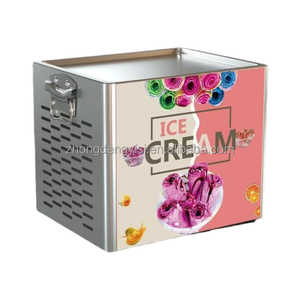 Machine à glace roulée professionnelle pour restaurants, pour la préparation de glaces aux fruits, au lait, aux noix et au yaourt - Product Image 1