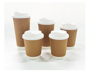 Gobelets en papier jetables à double paroi épaissis avec impression de logo pour usage commercial et domestique - Personnalisation du nom du magasin - Product Image 1