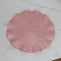 Napperons ronds en plastique antidérapants au design feuille de lotus classique napperons de table à manger lavables