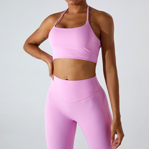 2023 New Cross Straps Bandage Yoga Bra Running Gym Clothing for Women Custom Sports Underwear Workout <strong>Clothes</strong> Activewear Bras - Product Image 4