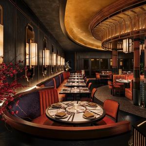 Muebles de Cafetería de Lujo, Sofá de Terciopelo Rojo, Banqueta, Mesa y Silla de Comedor Elegante para Restaurante de Hotel - Product Image 2