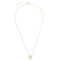 Gemnel perhiasan emas vermeil 5A cubic zirconia pave kristal kalung berlian set lingkaran ganda
