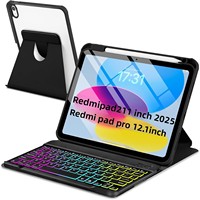 Étui de protection pour Redmi Pad 2, pour Redmi SE avec clavier, acrylique, rotation à 360 degrés, Pro 12,1 pouces
