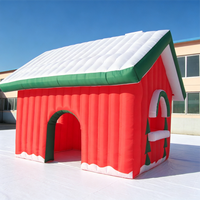 Arche gonflable personnalisée pour Noël, abri de présentation festif en forme de maison avec matériau imperméable, installation facile pour la publicité