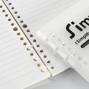 Trong suốt PP 3-<span class=keywords><strong>Ring</strong></span> Loose-Leaf máy tính xách tay với in lụa-B5/A5, chất kết dính bơm lại cho các trường học, văn phòng, Tạp Chí - Product Image 3